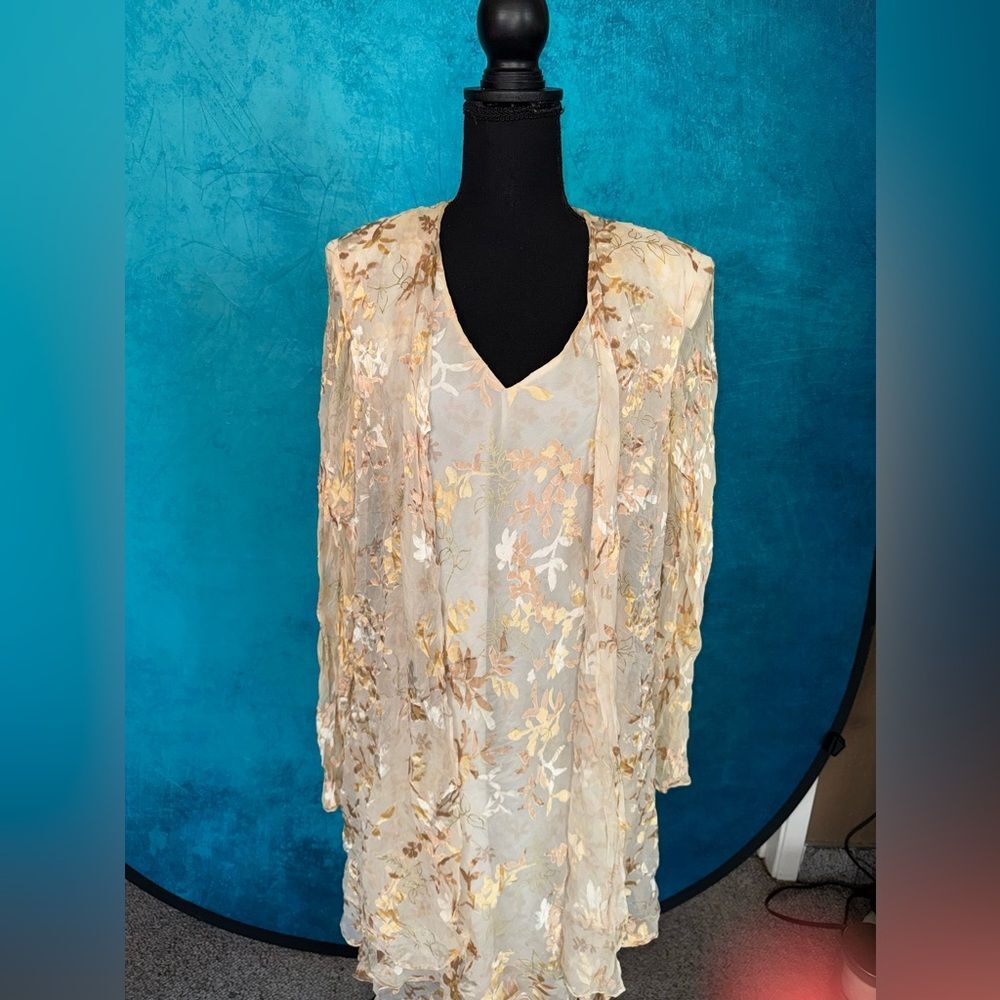 Jones New York Silk Blend Floral Dress Y2K Romantic 90s Vintage Style